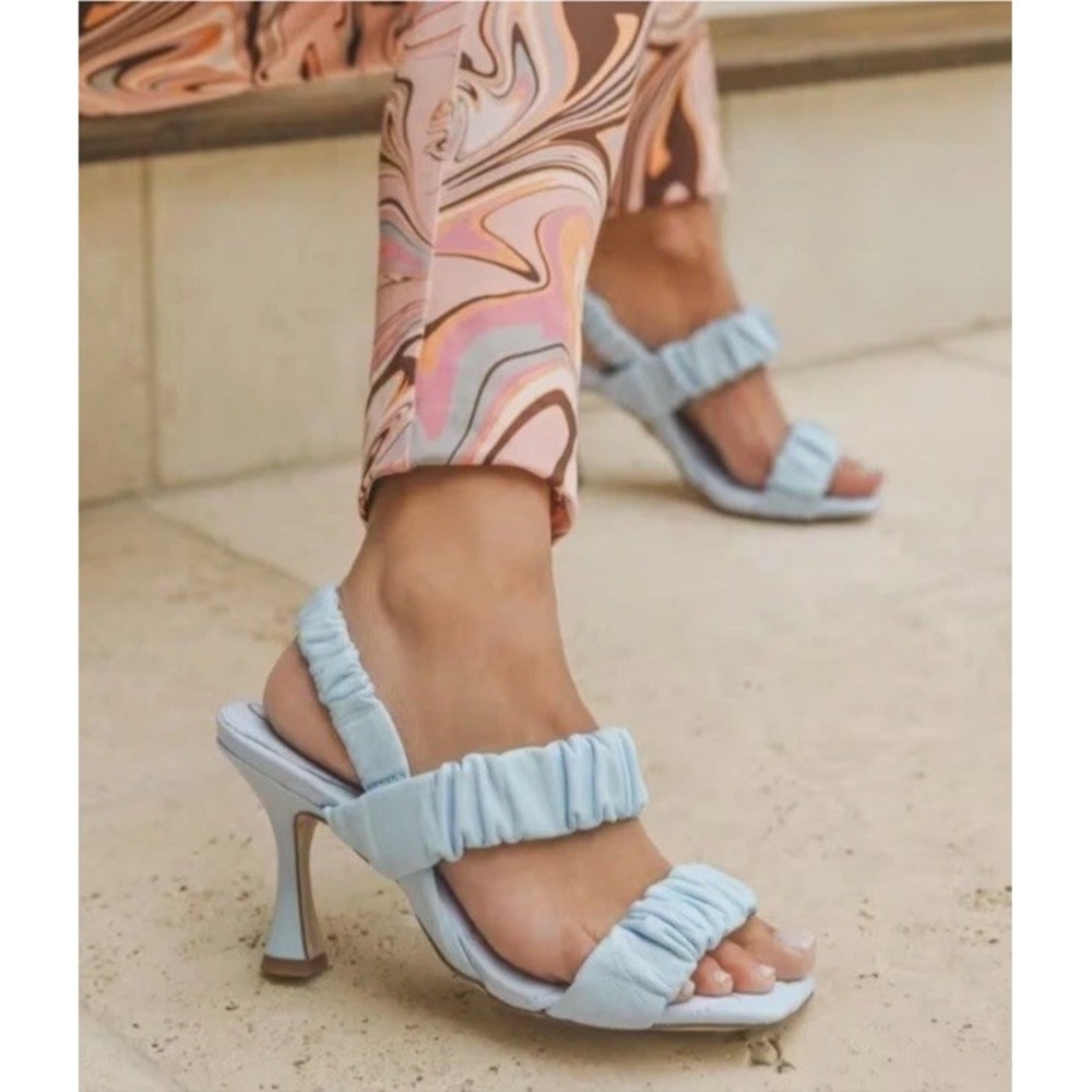Sam Edelman Marlena Padded Strap Heel- Riviera Blue Leather 7 M NIB